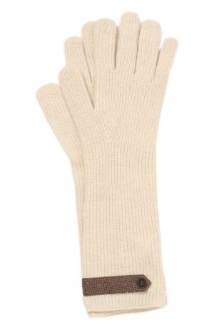 Кашемировые перчатки Brunello Cucinelli. Цвет: кремовый