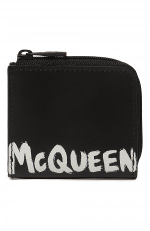 Кожаный кошелек для монет Alexander McQueen. Цвет: чёрно-белый