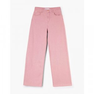 Джинсы широкие, размер 38/158, розовый Gloria Jeans. Цвет: розовый
