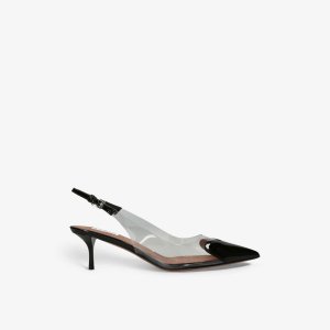 Coeur 55 лакированные туфли на каблуке с контрастной вставкой , черный Azzedine Alaia