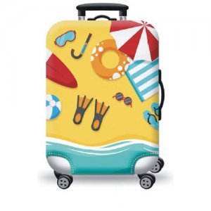 Чехол на чемодан M SUPRA подходит для чемоданов размера / Защитный багажа Товары путешествий В поездку. Цвет: бирюзовый/желтый