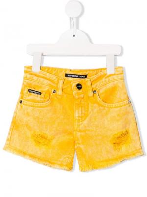 Джинсовые шорты с необработанными краями Marco Bologna Kids. Цвет: желтый