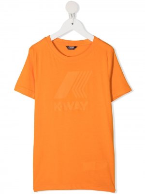 Футболка с логотипом K Way Kids. Цвет: оранжевый