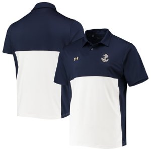 Мужская темно-синяя/бело-темно-синяя рубашка-поло для выступлений Blocked Coaches 2022 Under Armour