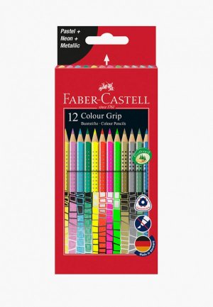 Набор карандашей Faber-Castell Grip, цветные, трехгранные, 12 цв.. Цвет: разноцветный