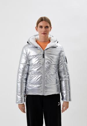 Куртка утепленная Plein Sport. Цвет: серебряный