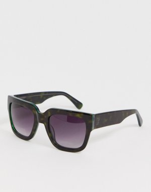 Квадратные солнцезащитные очки с прямым верхом -Черный French Connection