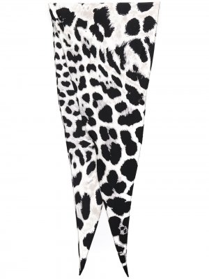 Платок с леопардовым принтом Saint Laurent. Цвет: белый