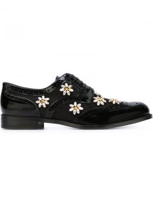 Декорированные броги Dolce & Gabbana. Цвет: чёрный