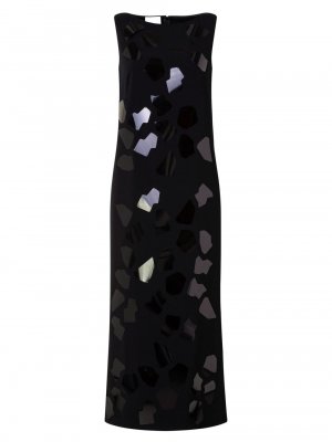 Платье-миди-туника из джерси с лазерной резкой Akris punto, черный Punto