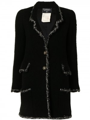 Пальто 1994-го года с бахромой Chanel Pre-Owned. Цвет: черный