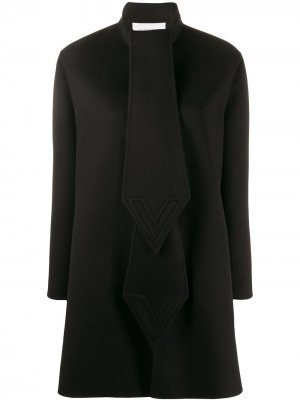 Пальто-кейп с логотипом Valentino. Цвет: черный