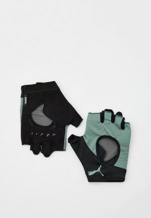 Перчатки для фитнеса PUMA TR Gym Gloves. Цвет: зеленый