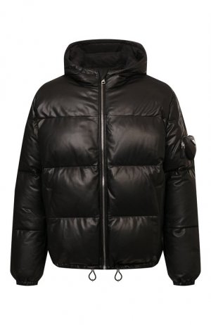 Кожаная куртка Prada. Цвет: чёрный