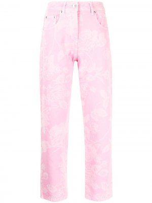 Прямые джинсы средней посадки MSGM. Цвет: розовый