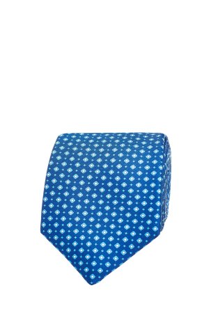 Шелковый галстук из сатина в синих тонах SILVIO FIORELLO. Цвет: голубой