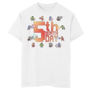 8-битная футболка с рисунком на 5-летие для мальчиков 8–20 лет Avengers Marvel