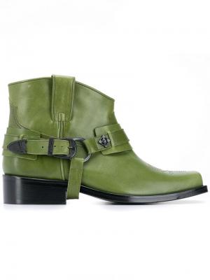 Ботинки с квадратным носком Toga Virilis. Цвет: зеленый