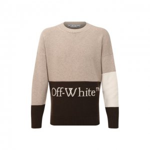 Шерстяной свитер Off-White. Цвет: бежевый