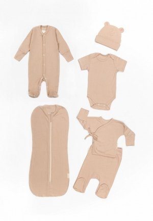 Комплект детский Amarobaby на выписку Fashion Newborn. Цвет: бежевый