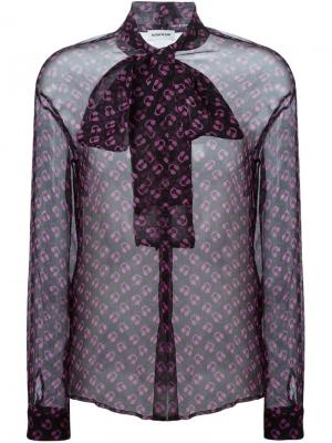Прозрачная блузка с принтом наушников Au Jour Le. Цвет: черный