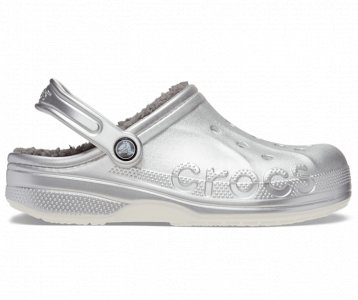 Сабо на подкладке с принтом Baya женские, цвет Silver Metallic Crocs