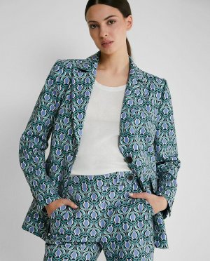 Женский пиджак с пуговицами и абстрактным принтом , мультиколор Trucco