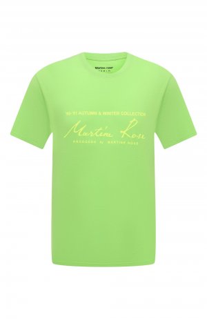 Хлопковая футболка Martine Rose. Цвет: зелёный