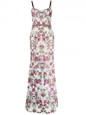 Embroidered floral evening gown Marchesa Notte. Цвет: белый