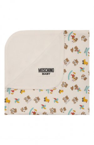 Хлопковое одеяло Moschino. Цвет: кремовый