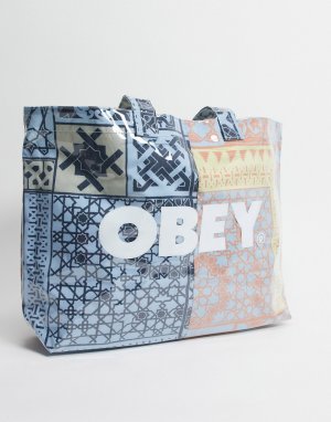 Разноцветная сумка-тоут с принтом бандан -Голубой Obey