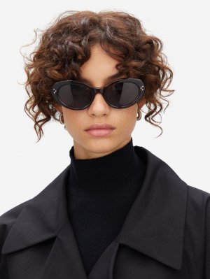Овальные солнцезащитные очки «кошачий глаз» черепаховой расцветки из ацетата , коричневый Celine Eyewear