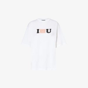 Футболка I Face U из хлопкового джерси с логотипом , белый Acne Studios