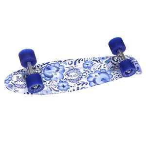 Скейт мини круизер Plast Board Gjel 22.5 (57.2 см) Union. Цвет: белый,синий