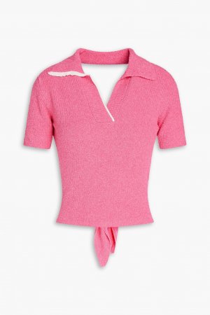 Махровая рубашка-поло Bagnu с открытой спиной в рубчик JACQUEMUS, розовый Jacquemus