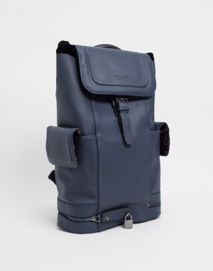 Темно-синий кожаный рюкзак Ted Baker