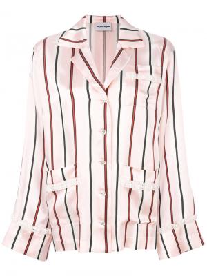Жаккардовая рубашка с кружевной отделкой Au Jour Le. Цвет: розовый и фиолетовый