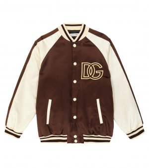 Университетская куртка с логотипом , коричневый Dolce&Gabbana Kids