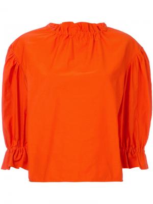 Блузка с оборками Atlantique Ascoli. Цвет: жёлтый и оранжевый