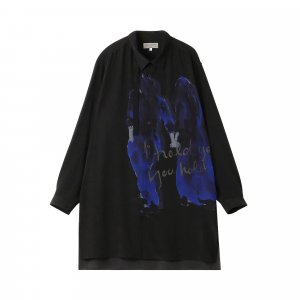 Блузка с длинными язычками G-Holding Hands, цвет Черный Yohji Yamamoto