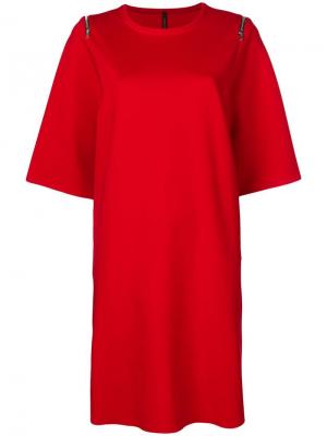 Свободное платье-футболка Pierantoniogaspari. Цвет: красный