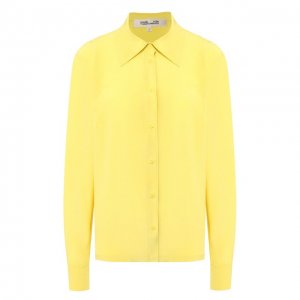 Шелковая рубашка Diane Von Furstenberg. Цвет: жёлтый
