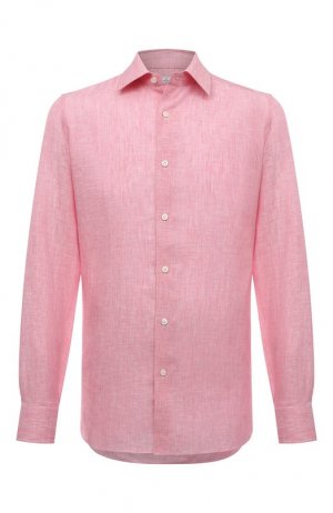 Льняная рубашка Giampaolo. Цвет: розовый