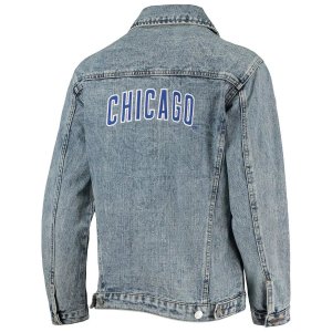 Женская джинсовая куртка на пуговицах с нашивкой команды Chicago Cubs Wild Collective Unbranded