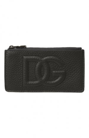 Кожаный футляр для кредитных карт Dolce & Gabbana. Цвет: серый