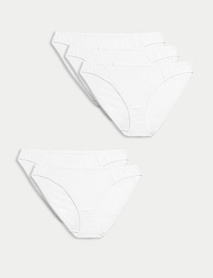 5 пар трусиков бикини из хлопкового модала без VPL , белый Marks & Spencer
