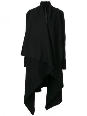 Асимметричное пальто с драпировкой Poème Bohémien. Цвет: чёрный