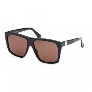 Солнцезащитные очки MM 0021 01E, квадратные, оправа: пластик, для женщин, черный Max Mara. Цвет: черный