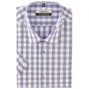 Рубашка , размер 174-184/41, фиолетовый, синий GREG. Цвет: фиолетовый