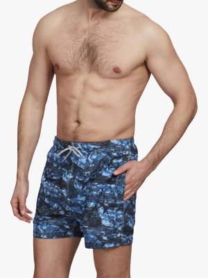 Камуфляжные шорты для плавания с акулами, синие Simon Carter